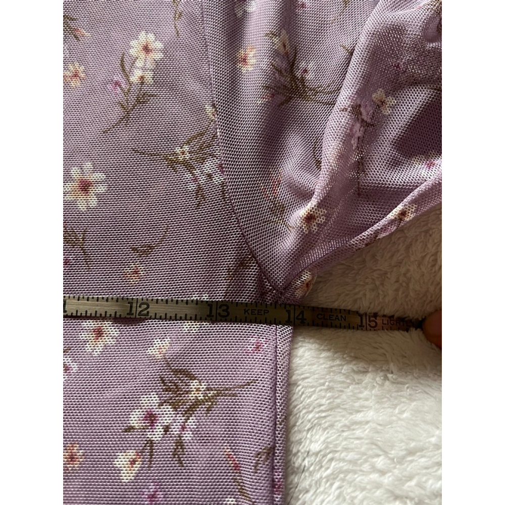 Hem & Thread Purple Floral Long Sleeve Shirt Womens Size S EUC - Picture 7 of 8